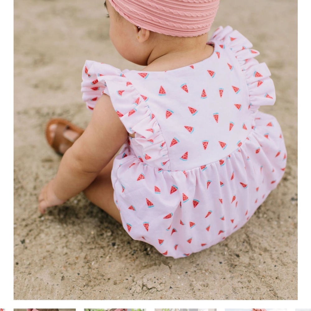 Adorable Ollie Jay Watermelon Print Baby Romper Bubble 6-12mo